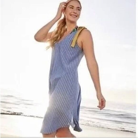 Matilda Jane NWT Dress SLovely Day Striped Bow Nautical Ocean Beach Tunic - Picture 1 of 13